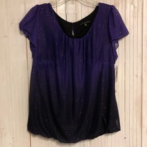 Sara Michelle | purple and black Blouse